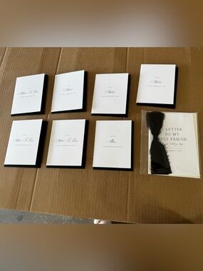 Wedding Day Note Cards Set - White and Black